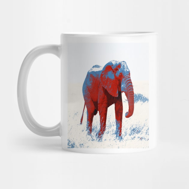 African Elephant Shirt | Pop Art Red and Blue Elephant design by DesignsbyZazz